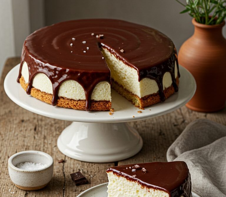 Bird’s Milk Cake with Chocolate Glaze