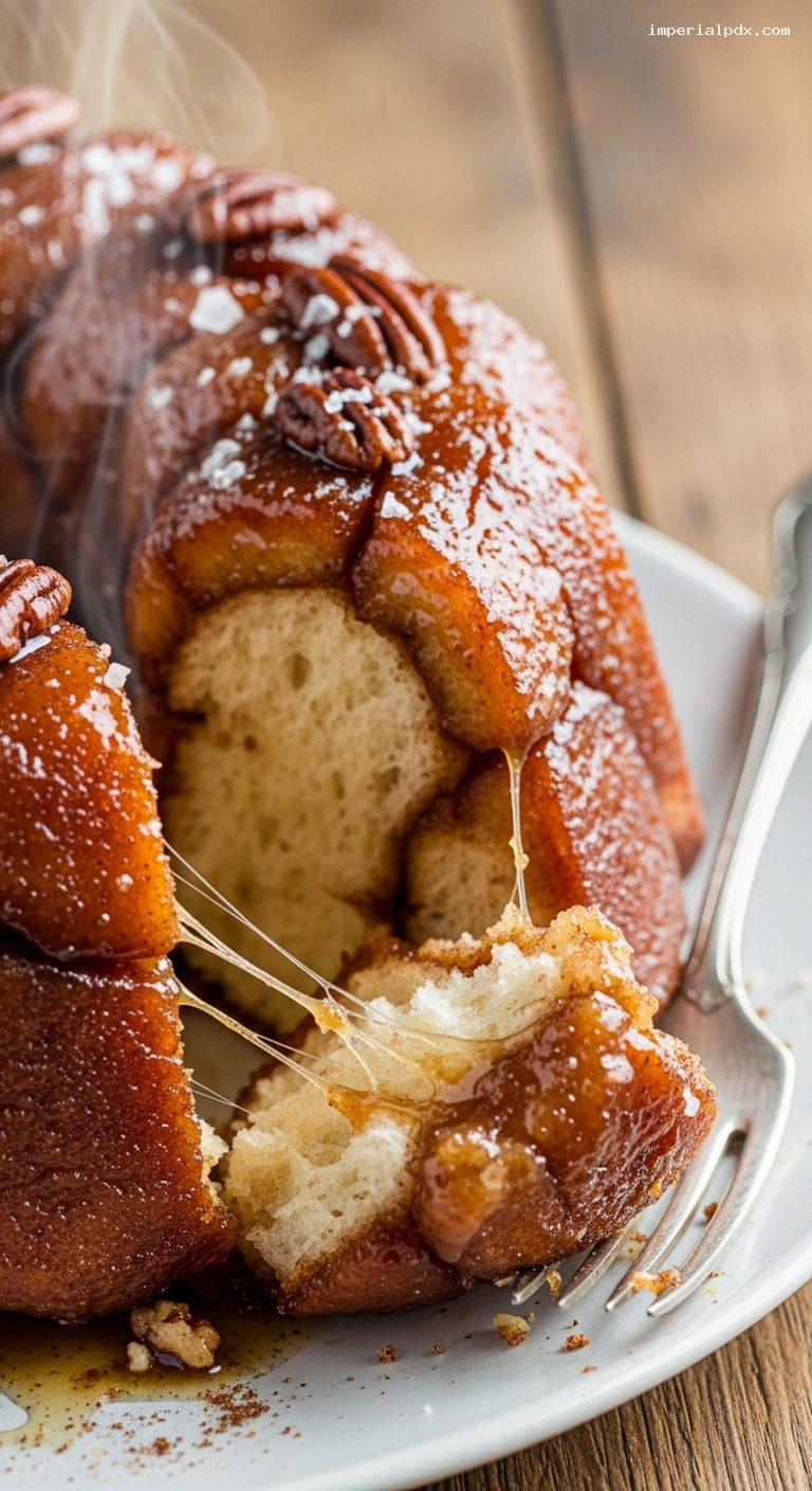 Brown Butter Caramel Cinnamon Monkey Bread – Closeup