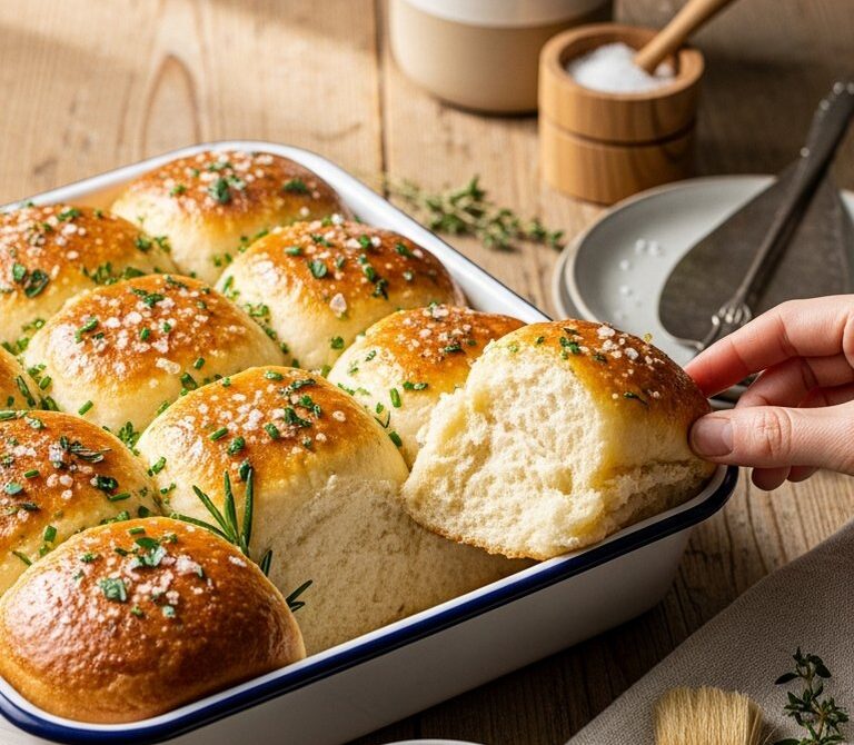 Brown-Butter Garlic Herb Pull-Apart Dinner Rolls