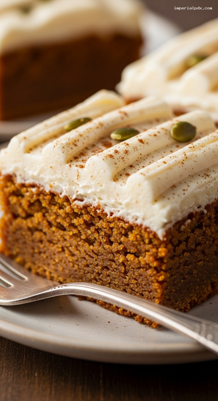 Brown Butter Pumpkin Blondies with Cream Cheese Swirl – Closeup