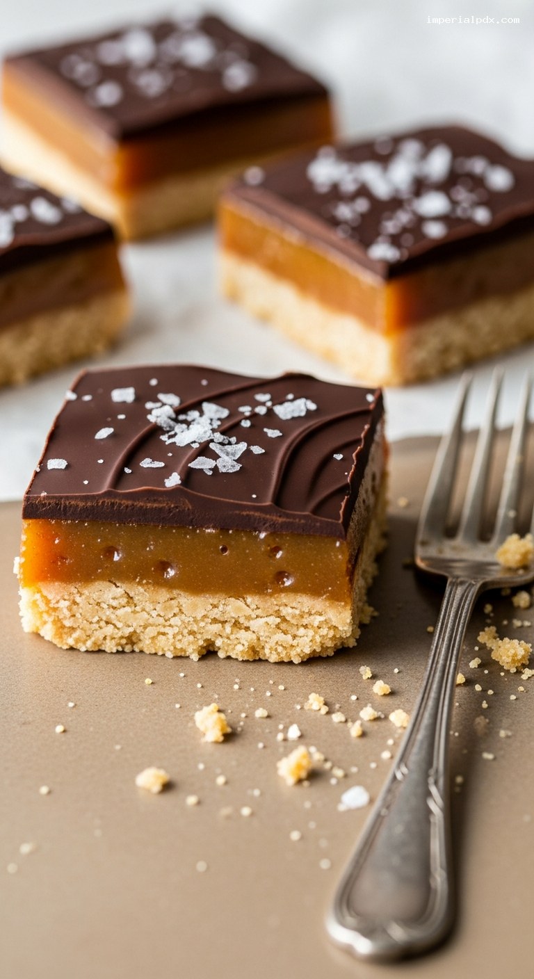 Brown Sugar Toffee Bars with Chocolate and Sea Salt – Closeup