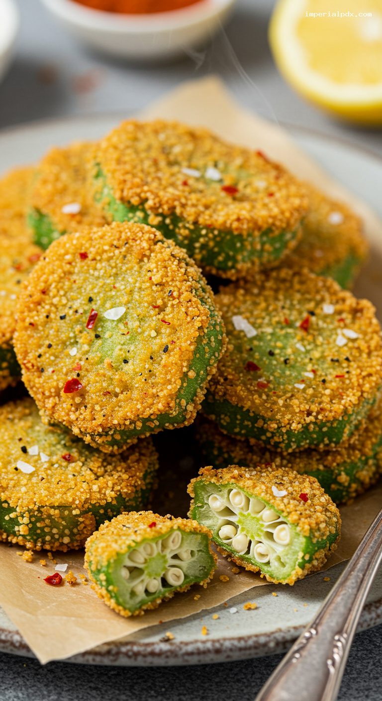 Buttermilk Fried Okra with Cayenne Salt – Closeup