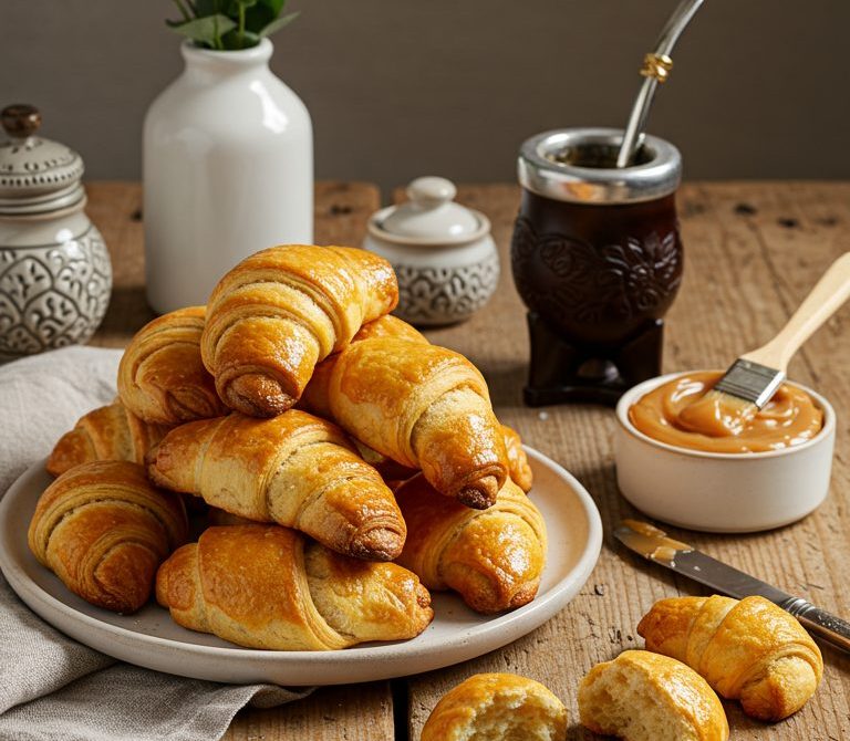 Buttery Medialunas de Manteca with Light Almíbar Glaze
