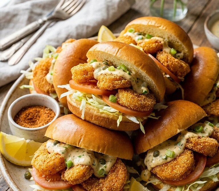 Cajun Shrimp Po’ Boy Sliders With Zesty Remoulade