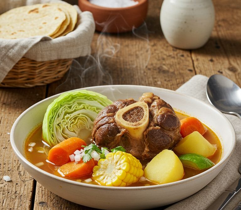Caldo de Res with Tender Beef Shank and Vegetables
