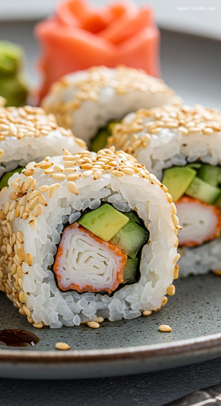 California Roll Bento with Avocado and Cucumber – Closeup