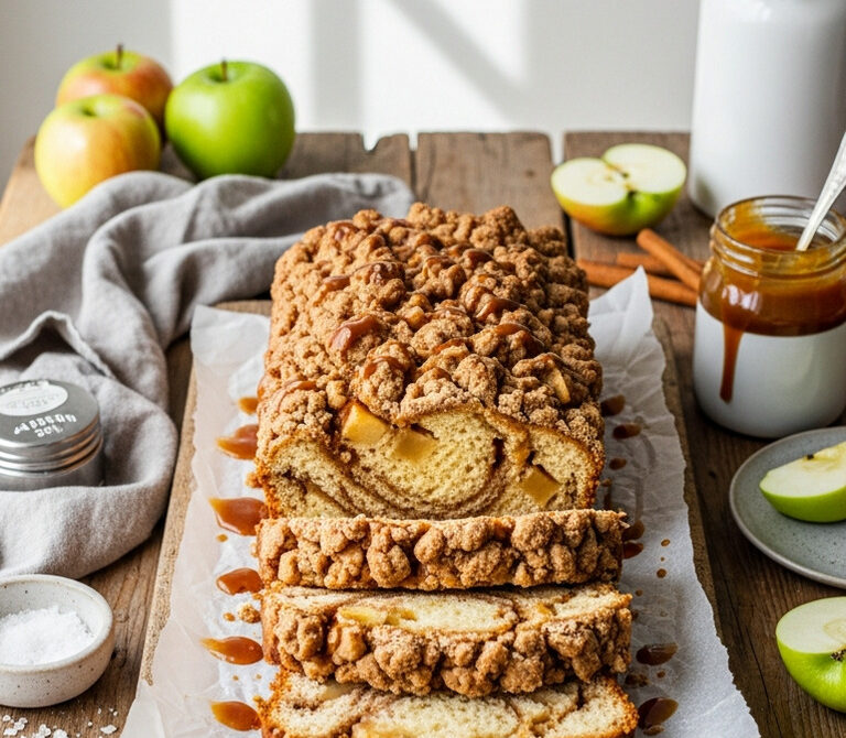 Caramel Apple Bread with Cinnamon Streusel