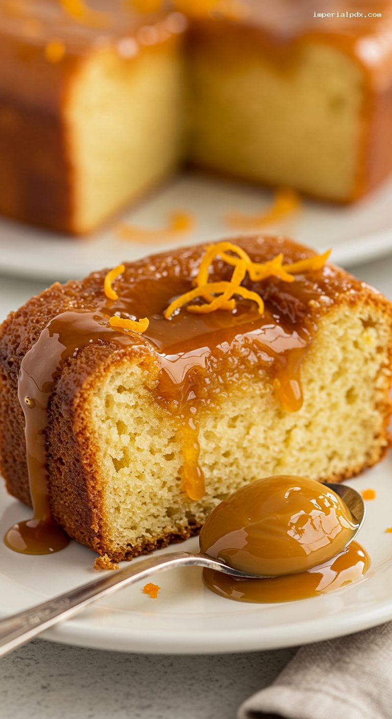 Caramel Budín de Pan with Vanilla and Citrus Zest – Closeup