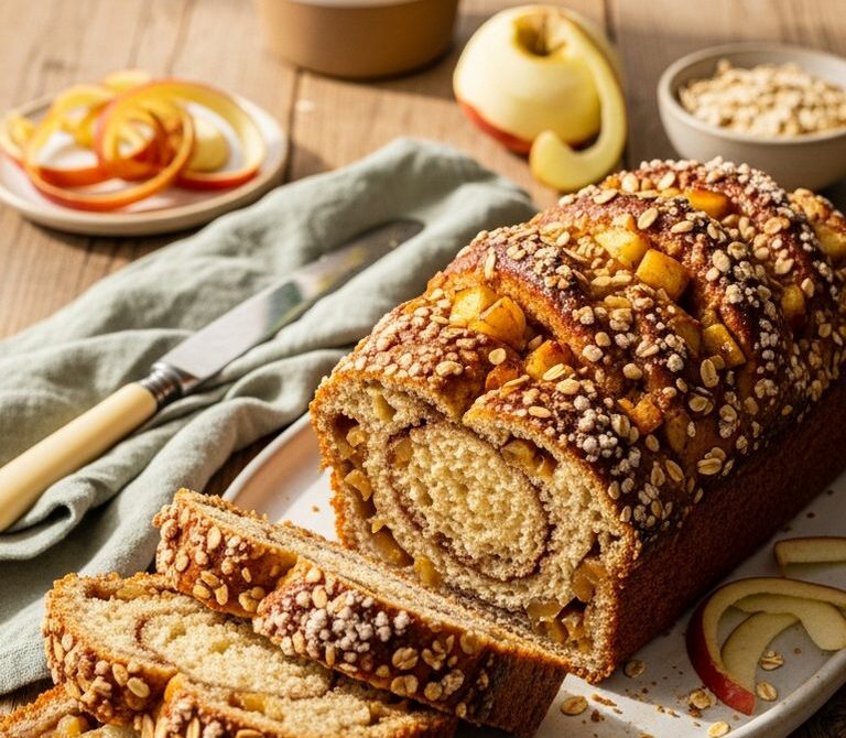 Caramelized Apple Cinnamon Oat Loaf
