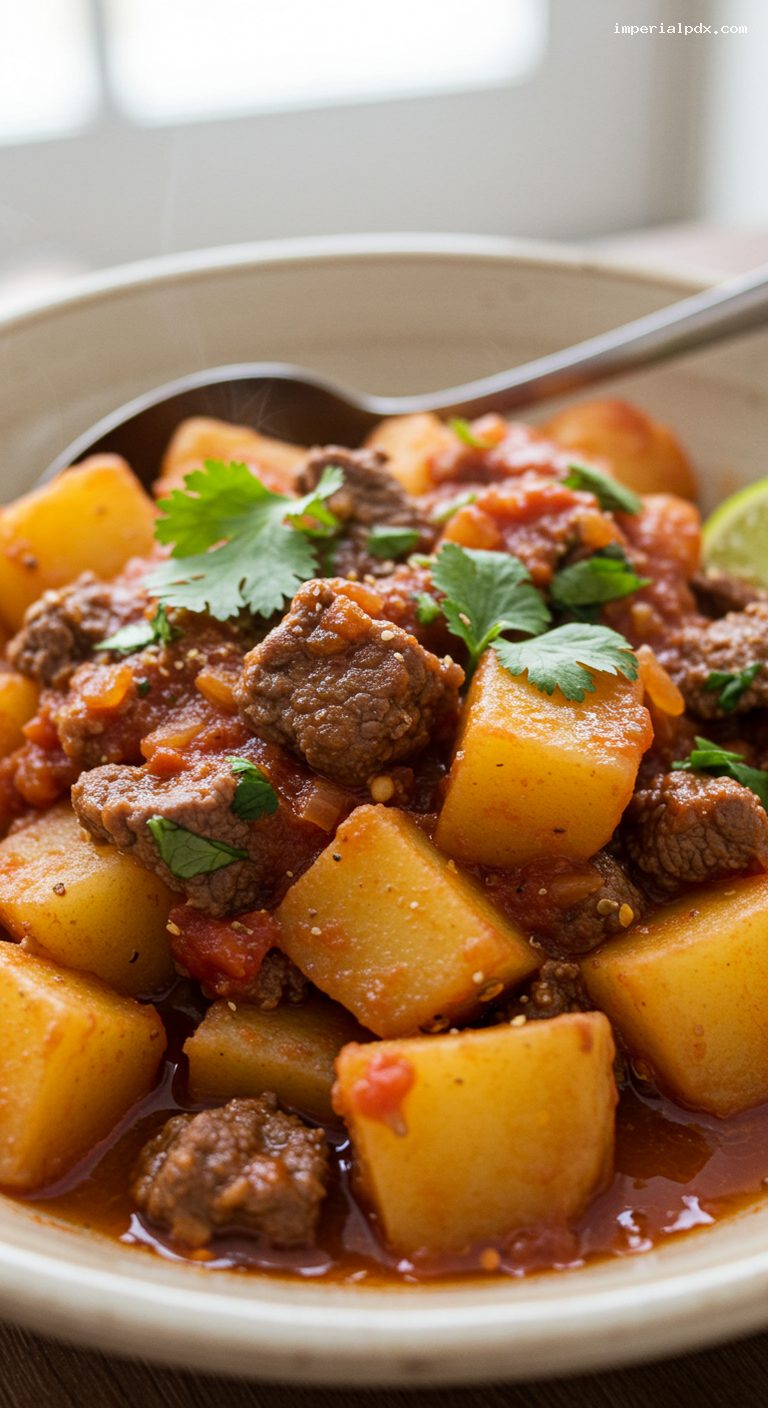 Carne Picada con Papas Tacos or Rice Bowls – Closeup