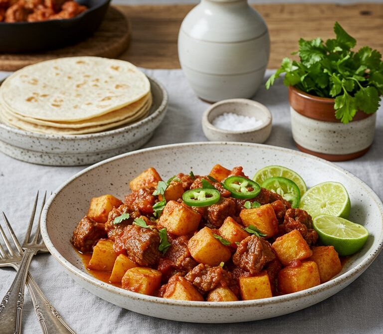 Carne Picada con Papas Tacos or Rice Bowls