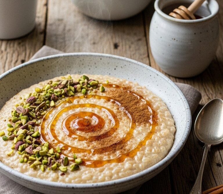 Chai-Spiced Rice Pudding with Honey and Pistachios