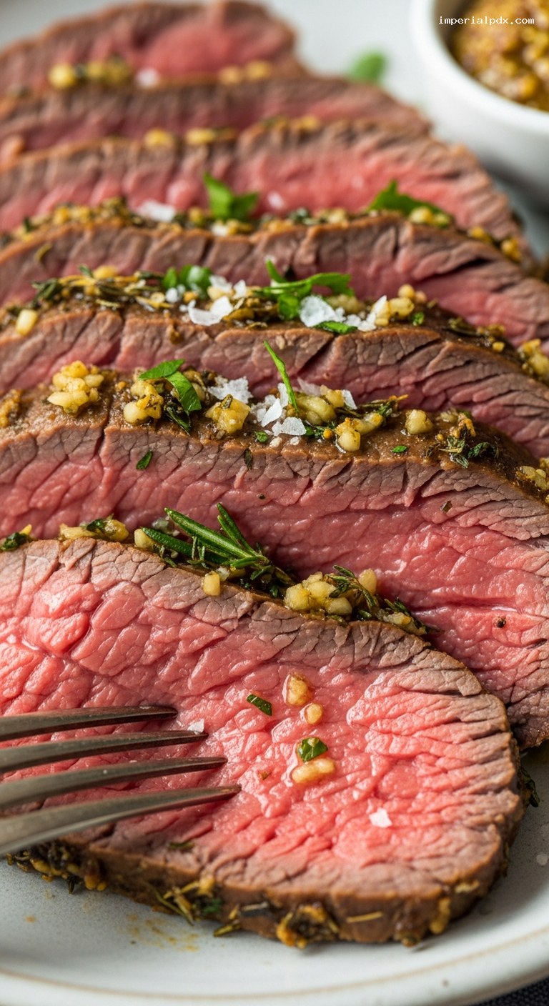 Charcuterie-Style Garlic Herb Roast Beef Cold Cuts – Closeup