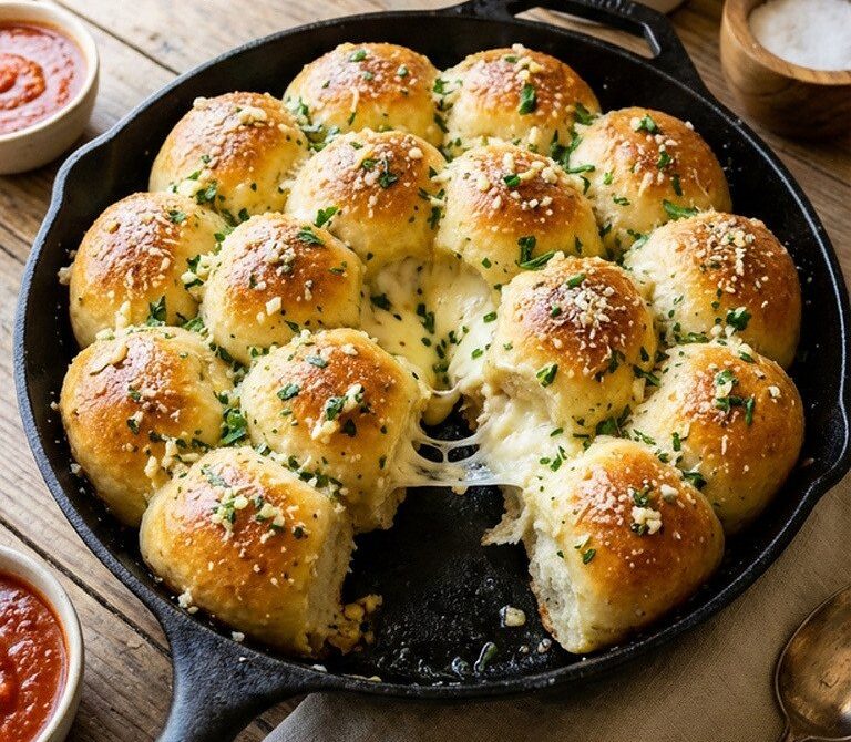 Cheesy Garlic Butter Pull Apart Rolls