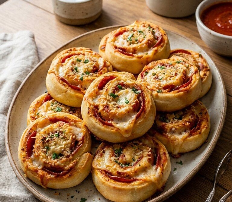 Cheesy Pepperoni Pizza Rolls for Easy Snacking