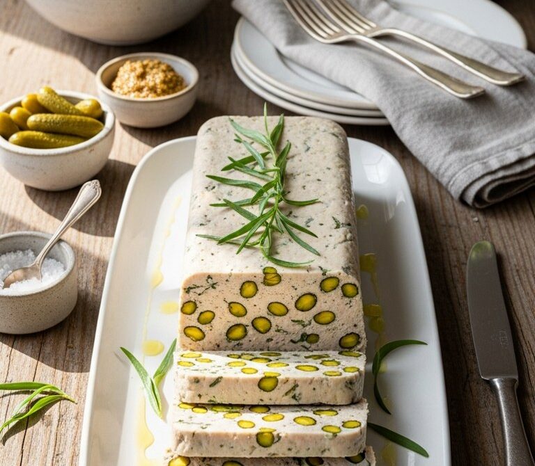 Chicken and Pistachio Terrine with Tarragon Cream