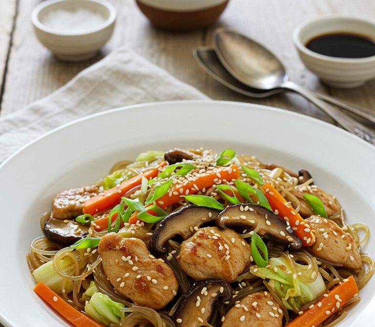 Chicken Hekka: Shoyu-Ginger Chicken with Long Rice