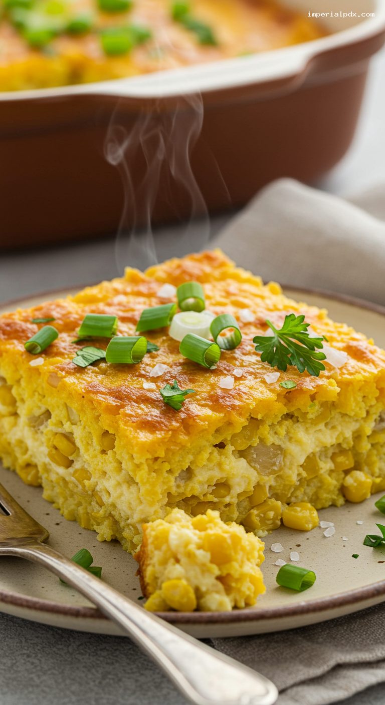 Chipa Guazú: Fresh Corn and Cheese Casserole – Closeup