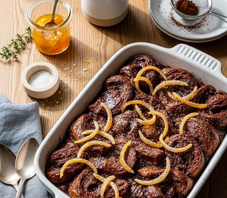 Chocolate Orange Croissant Bread Pudding