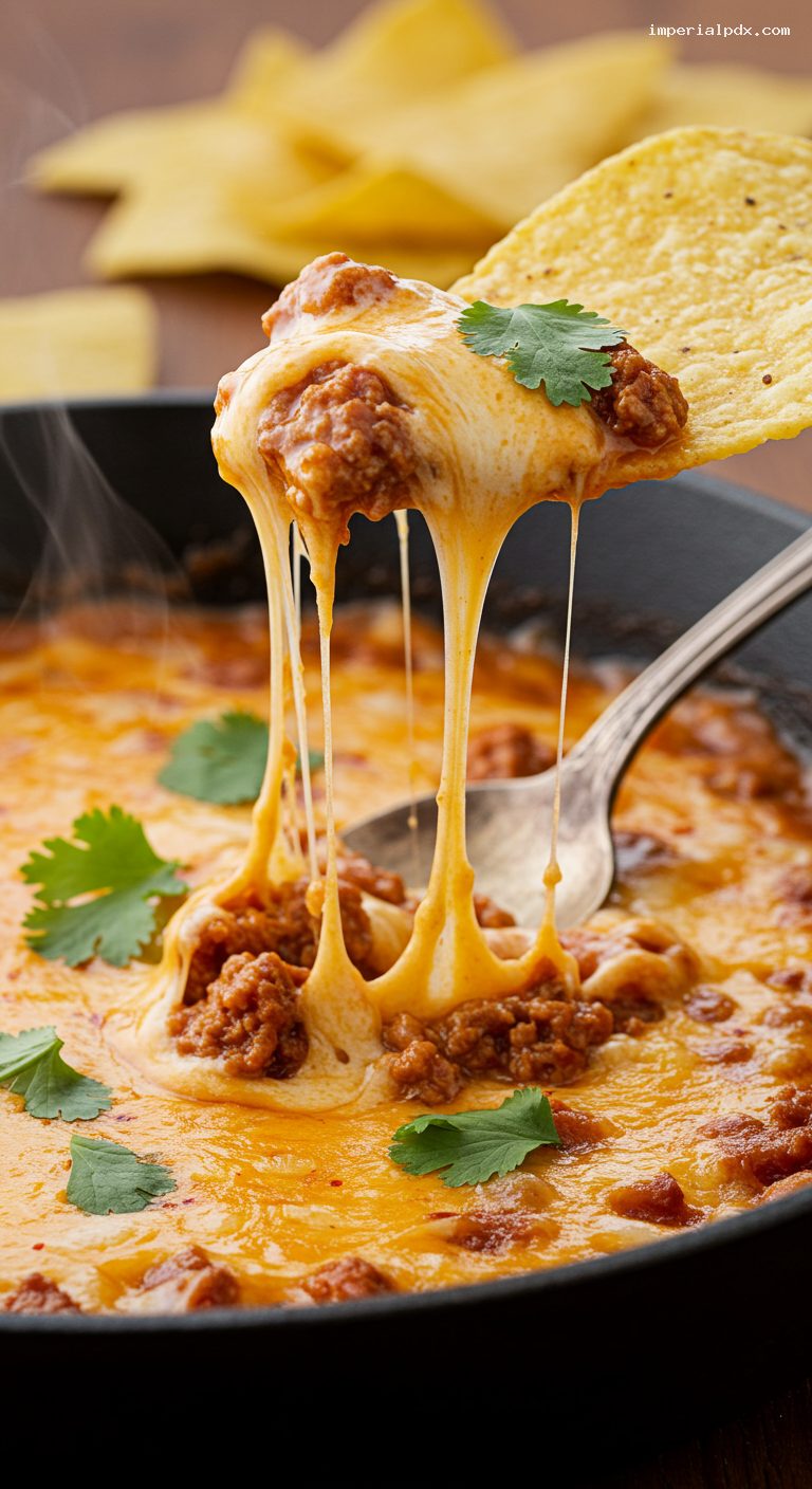 Chorizo Chile Con Queso Dip – Closeup