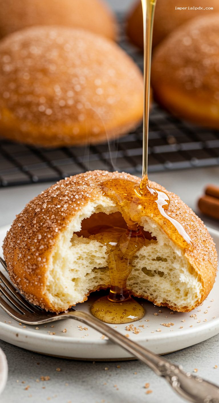 Cinnamon Sugar Sopapillas with Honey – Closeup
