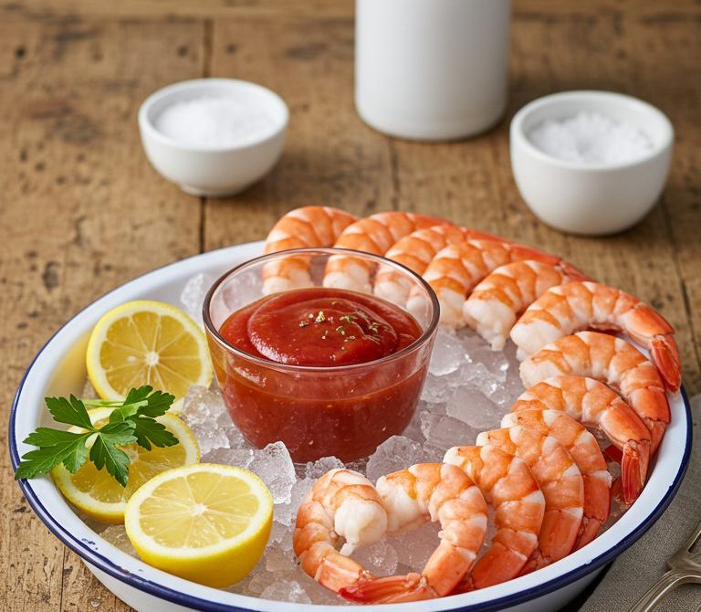 Classic Chilled Shrimp Cocktail with Zesty Horseradish Sauce