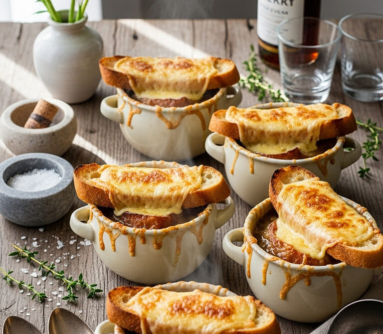 Classic French Onion Soup with Gruyère Toast