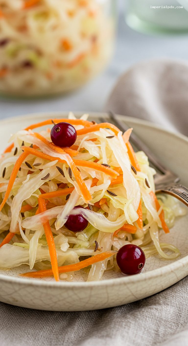 Classic Lacto-Fermented Cabbage with Carrot – Closeup