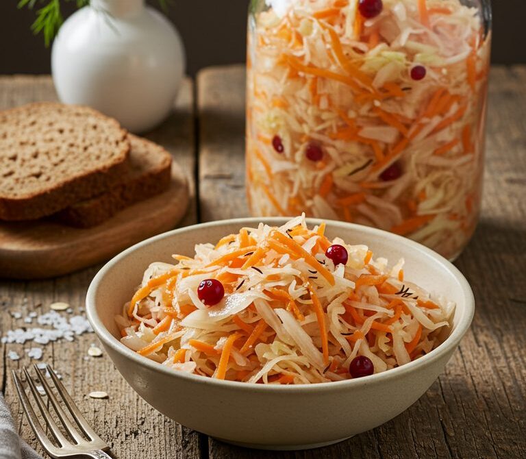 Classic Lacto-Fermented Cabbage with Carrot
