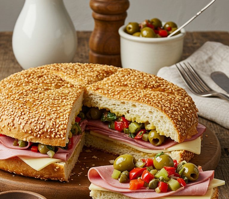 Classic Muffuletta Sandwich with Olive Salad
