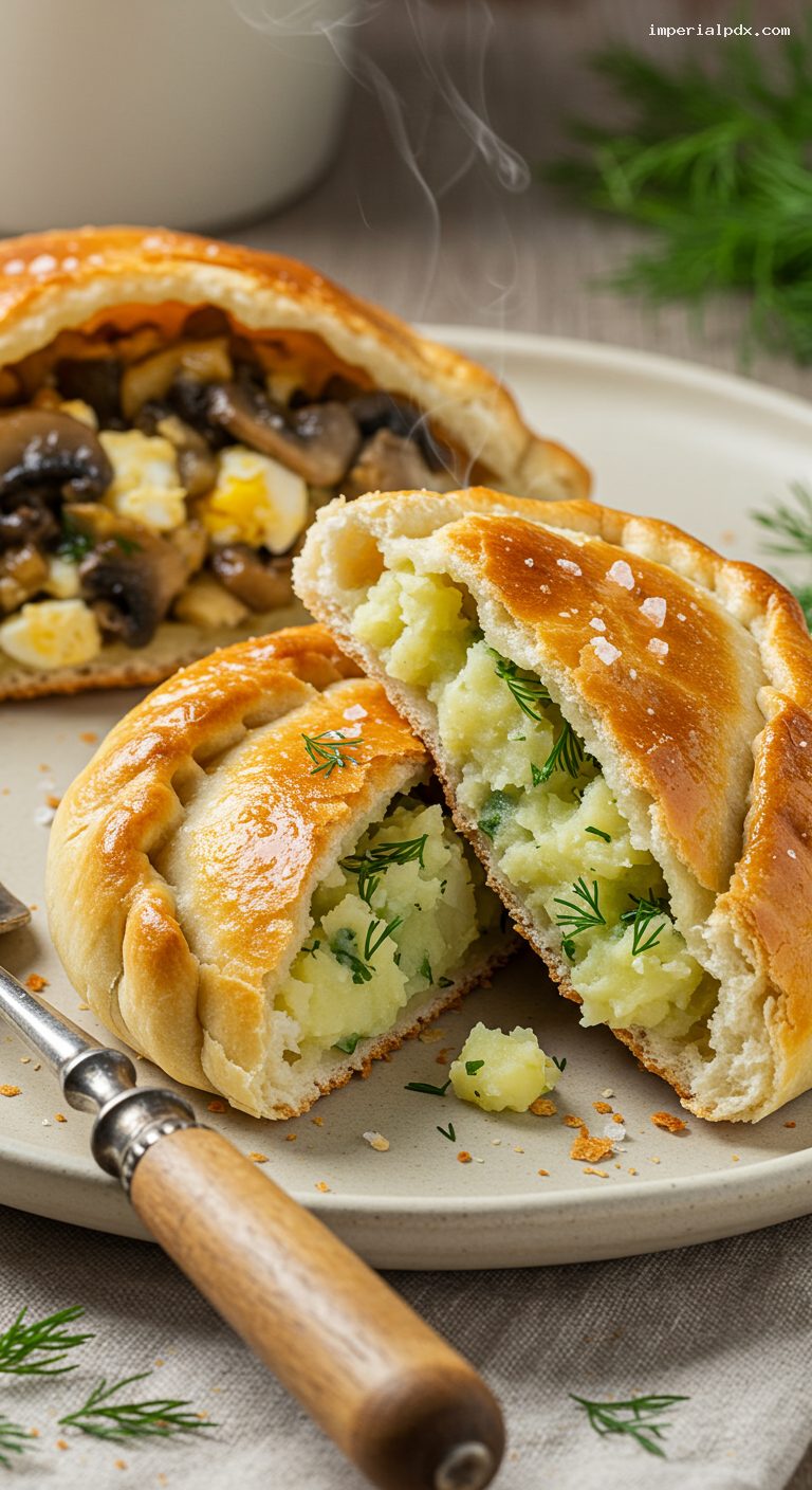 Classic Pirozhki with Savory Fillings – Closeup