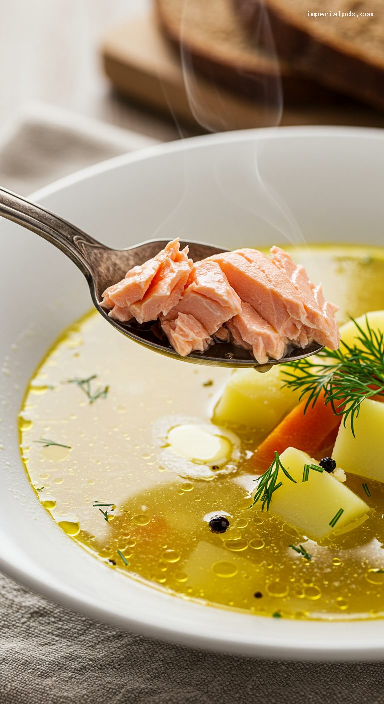 Classic Ukha: Crystal-Clear Russian Fish Soup – Closeup