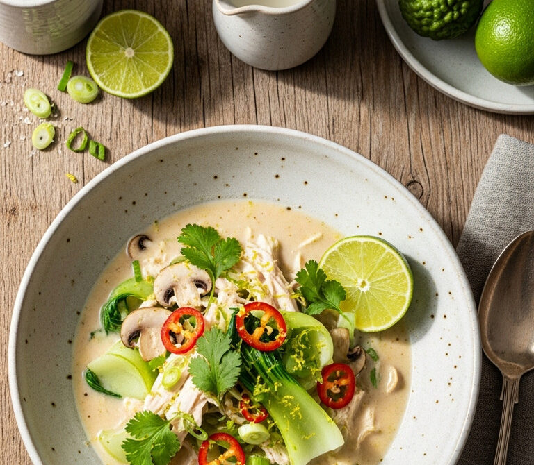 Coconut-Lime Chicken Soup with Ginger and Cilantro
