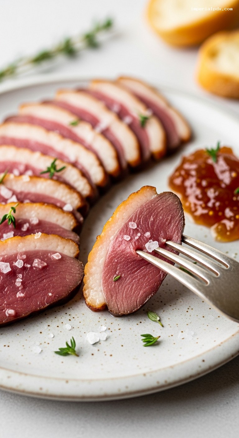 Cold-Smoked Duck Breast (Magret Fumé) – Closeup