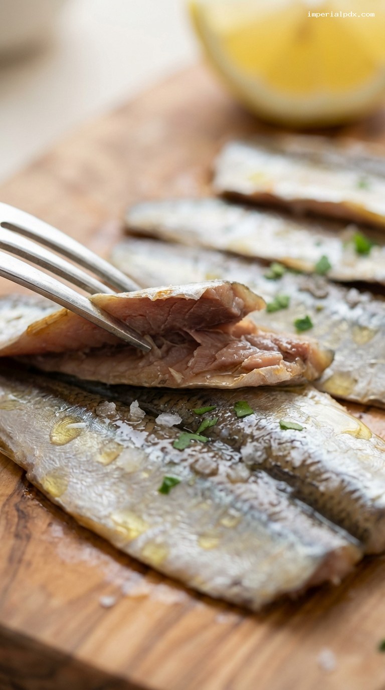 Cold-Smoked Sardine Fillets for Charcuterie Boards – Closeup