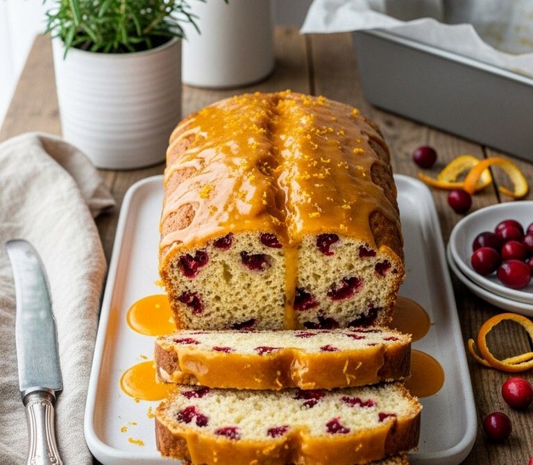 Cranberry Orange Quick Bread with Citrus Glaze
