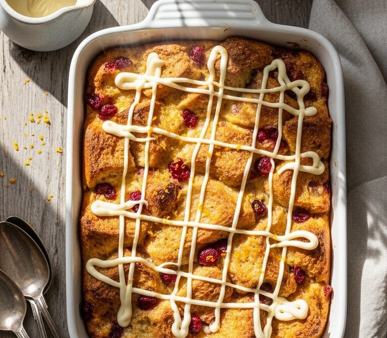 Cranberry White Chocolate Bread Pudding