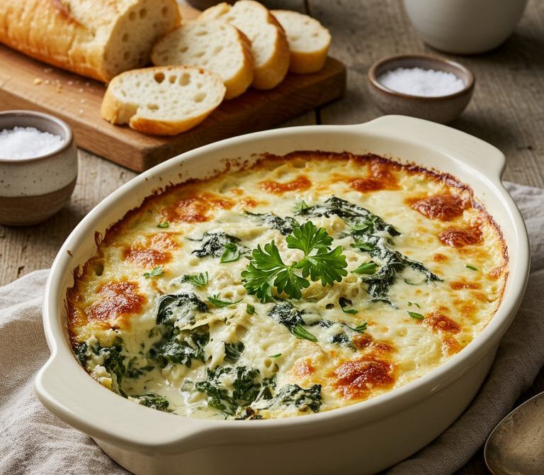 Creamy Baked Spinach Artichoke Dip