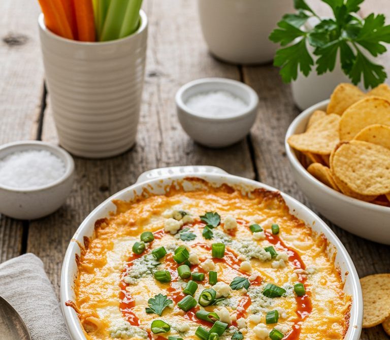 Creamy Buffalo Chicken Dip with Ranch and Cheese