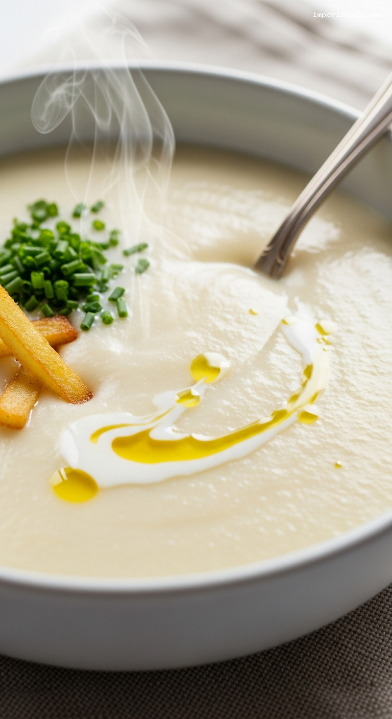 Creamy Celeriac and Potato Soup – Closeup