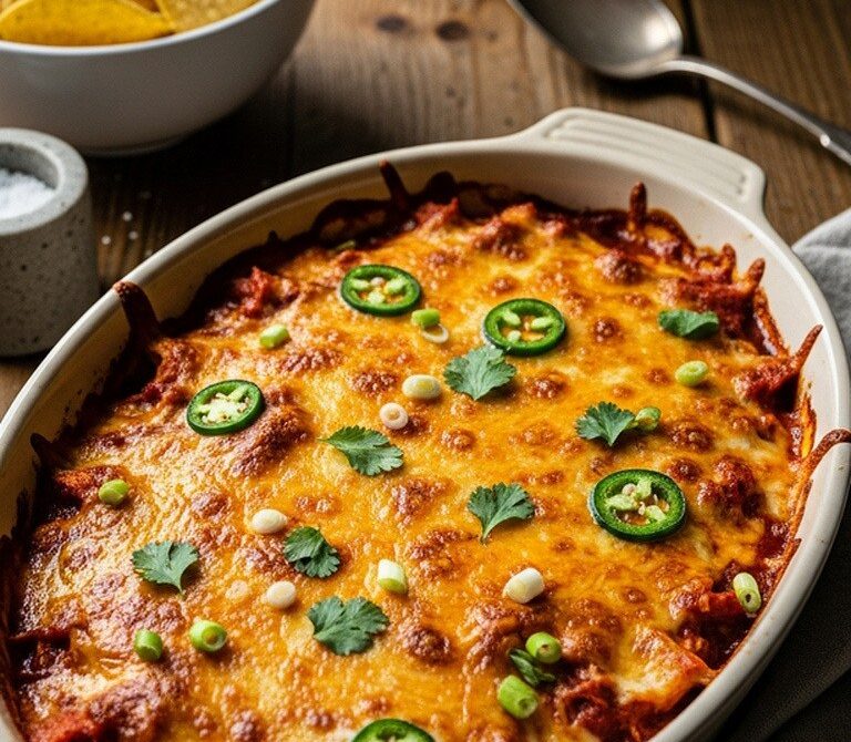 Creamy Cheesy Chicken Enchilada Dip
