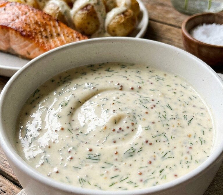 Creamy Dill Mustard Sauce for Salmon and More