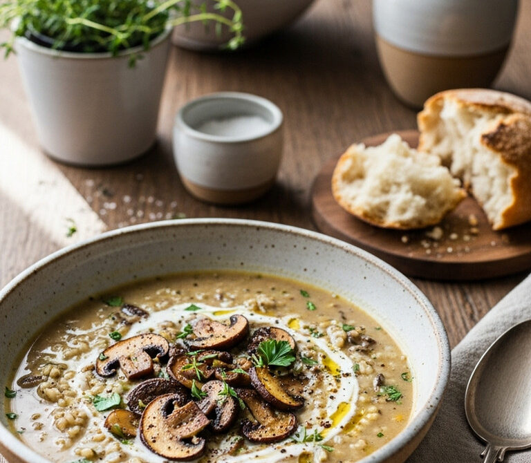 Creamy Mushroom and Wild Rice Soup