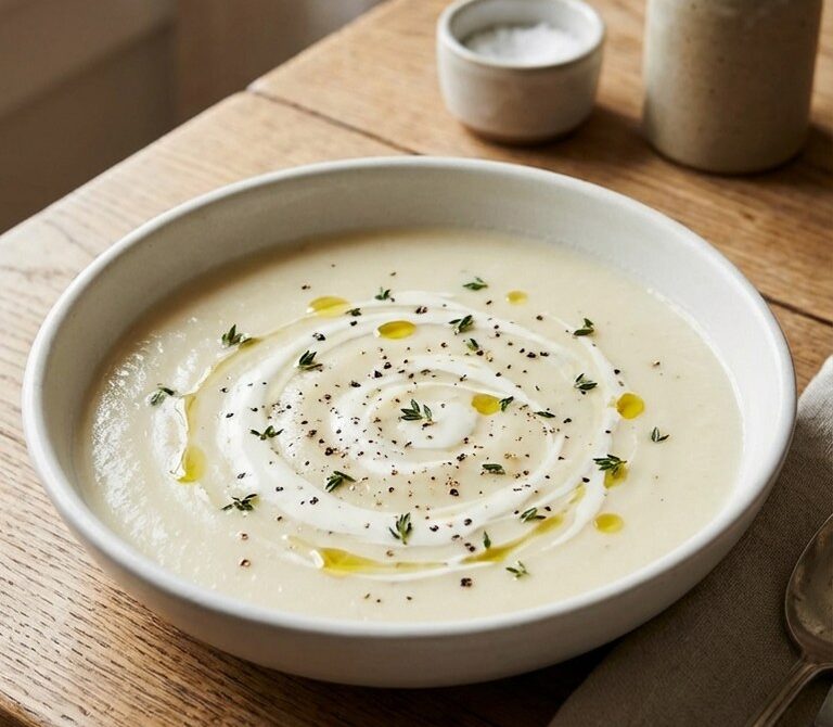 Creamy Roasted Parsnip and Leek Soup with Thyme