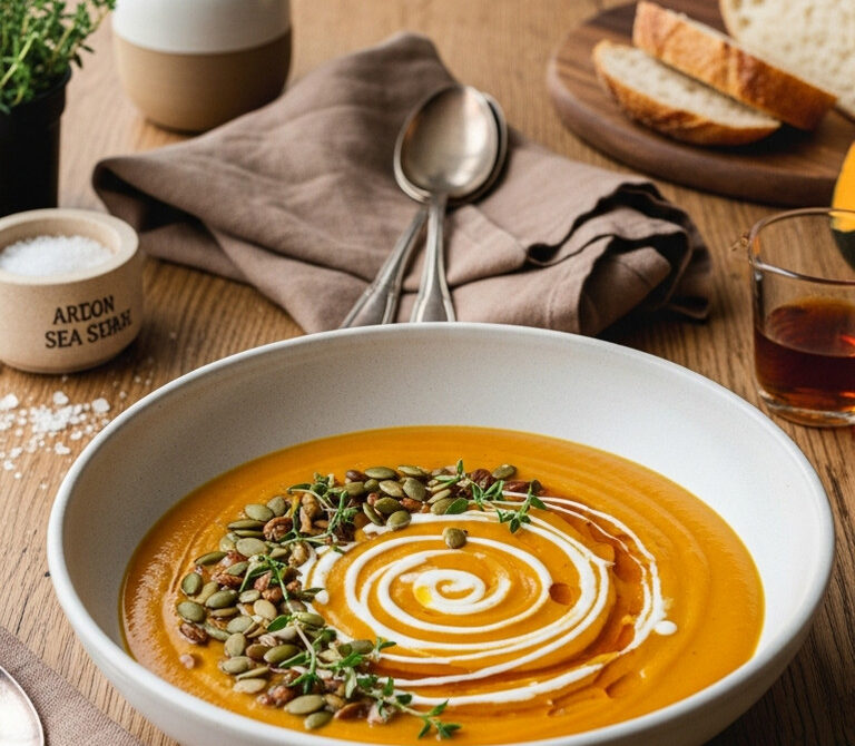 Creamy Roasted Pumpkin Soup with Warm Spices