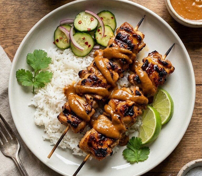 Creamy Thai Peanut Satay Sauce with Coconut and Lime