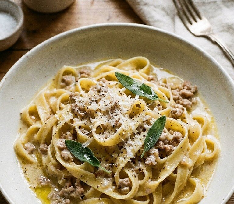 Creamy White Bolognese with Pork, Veal and Sage