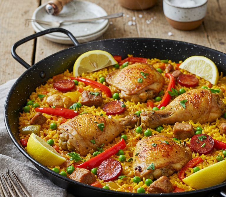 Criollo Arroz a la Valenciana with Chicken and Chorizo