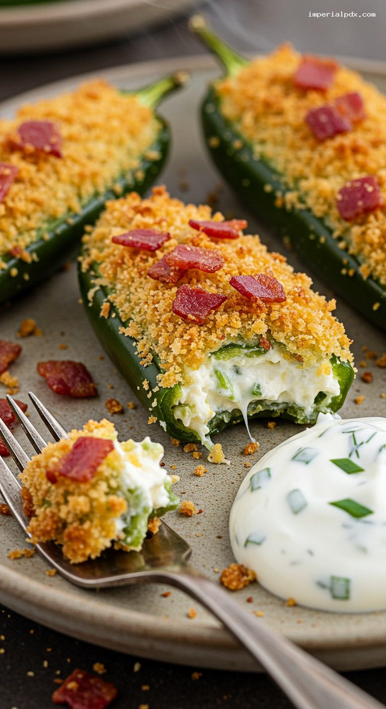 Crispy Baked Jalapeño Poppers with Ranch – Closeup