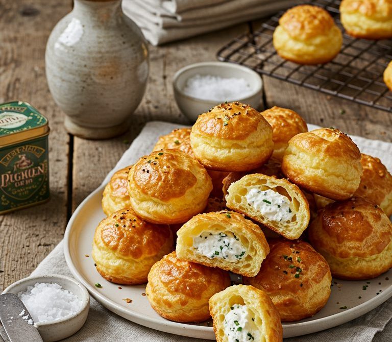 Crispy Cheesy Gougères (French Cheese Puffs)